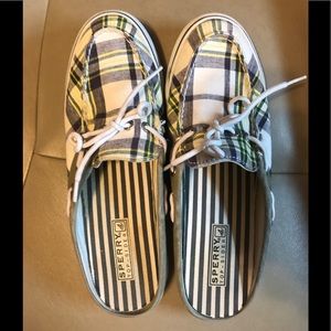 9.5 women’s sperry top-sider mule boat shoes. Euc